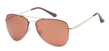 Metallic Semi-Rimless  Aviator af122-mix