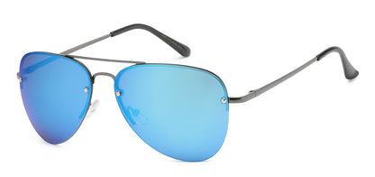 Metallic Semi-Rimless  Aviator af122-mix