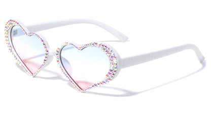 Rhinestone Heart Frame Shades rh-3267