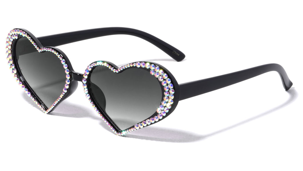 Rhinestone Heart Frame Shades rh-3267