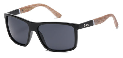 Locs Wood Temple Sunglasses loc91155-bkwd