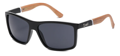 Locs Wood Temple Sunglasses loc91155-bkwd