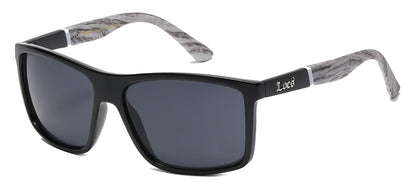 Locs Wood Temple Sunglasses loc91155-bkwd