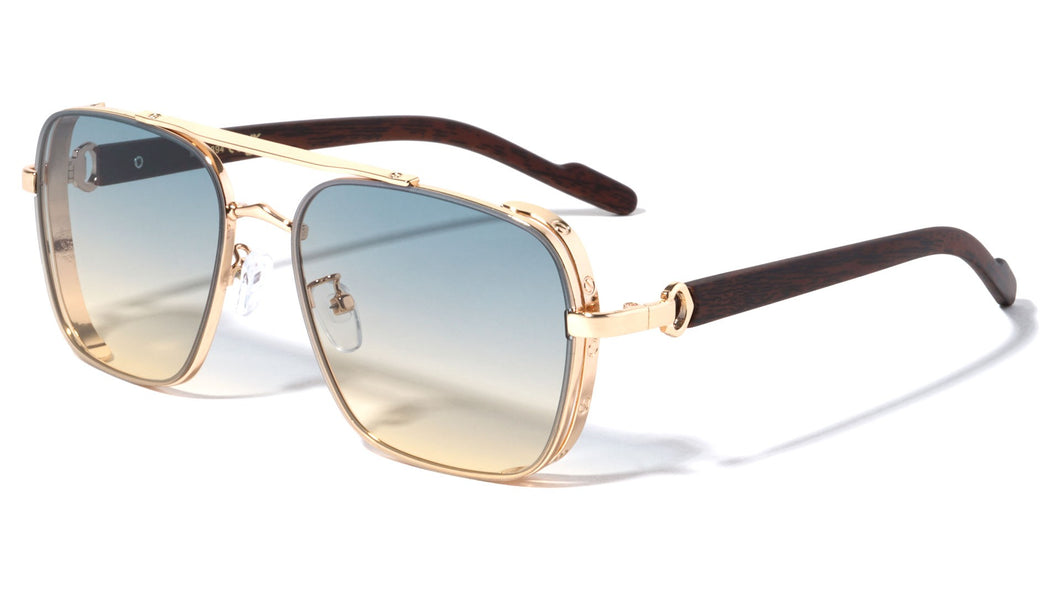 Metal Wood Temple Aviator m10894