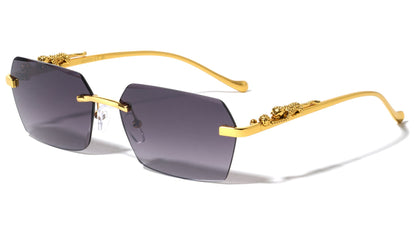 Metal Rimless Rectangle Sunglasses m4055