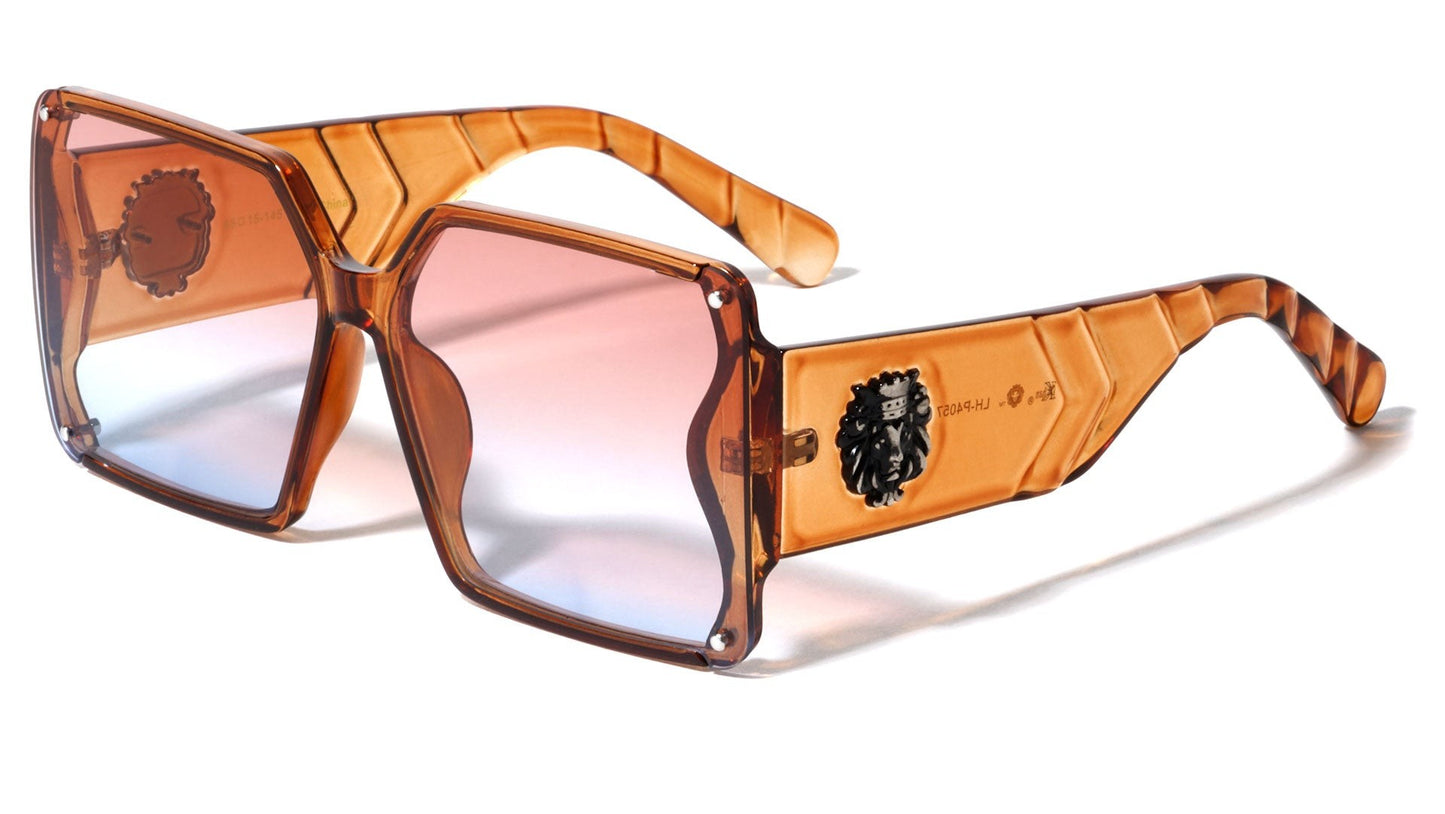 Lion Thick Temple Square Sunglasses lh-p4057