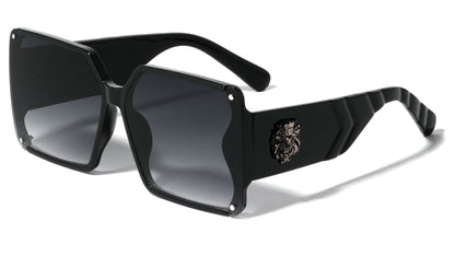 Lion Thick Temple Square Sunglasses lh-p4057