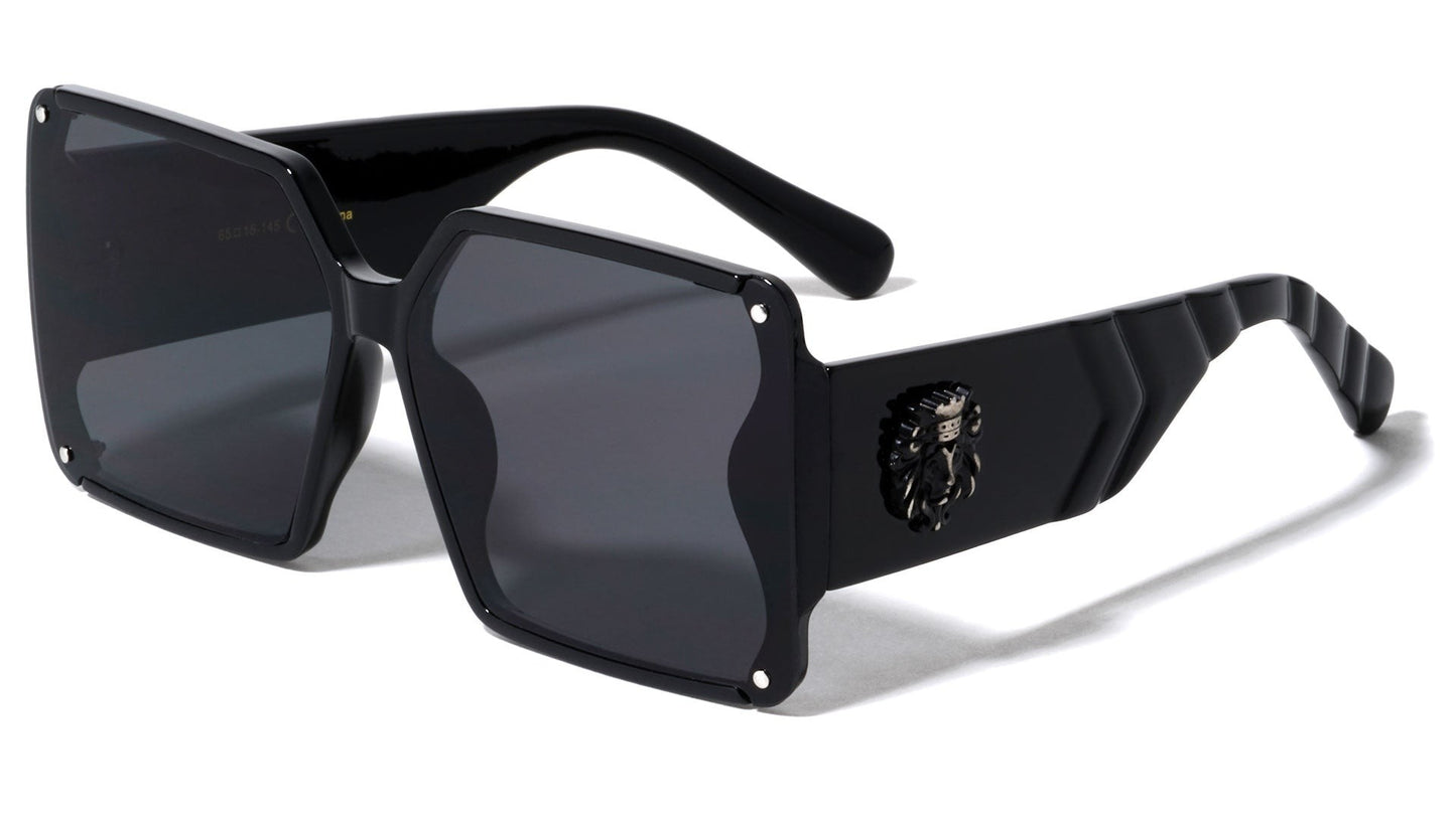 Lion Thick Temple Square Sunglasses lh-p4057