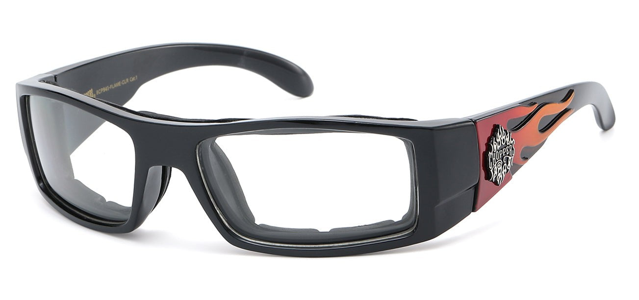 Clear Padded Goggles cp941-flame-clr