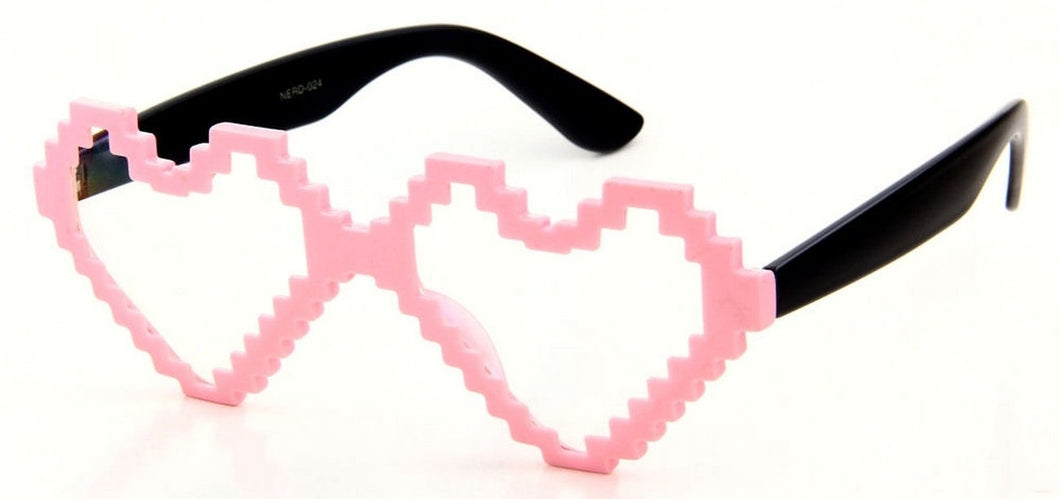 Heart Shape Clear Lens Glasses nerd-024