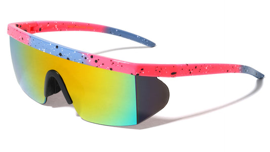 Semi Rimless Rectangle Shield Sunglasses bp0188-cm
