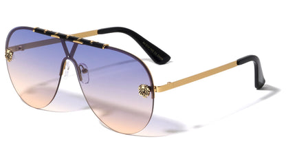 Lion Head Rimless One-Piece Aviator lh-m7825