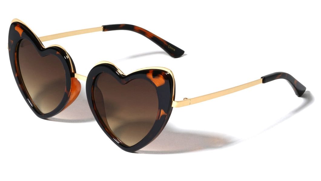 Metallic Heart Shaped Sunglasses m10908-heart