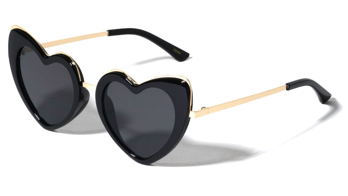 Metallic Heart Shaped Sunglasses m10908-heart