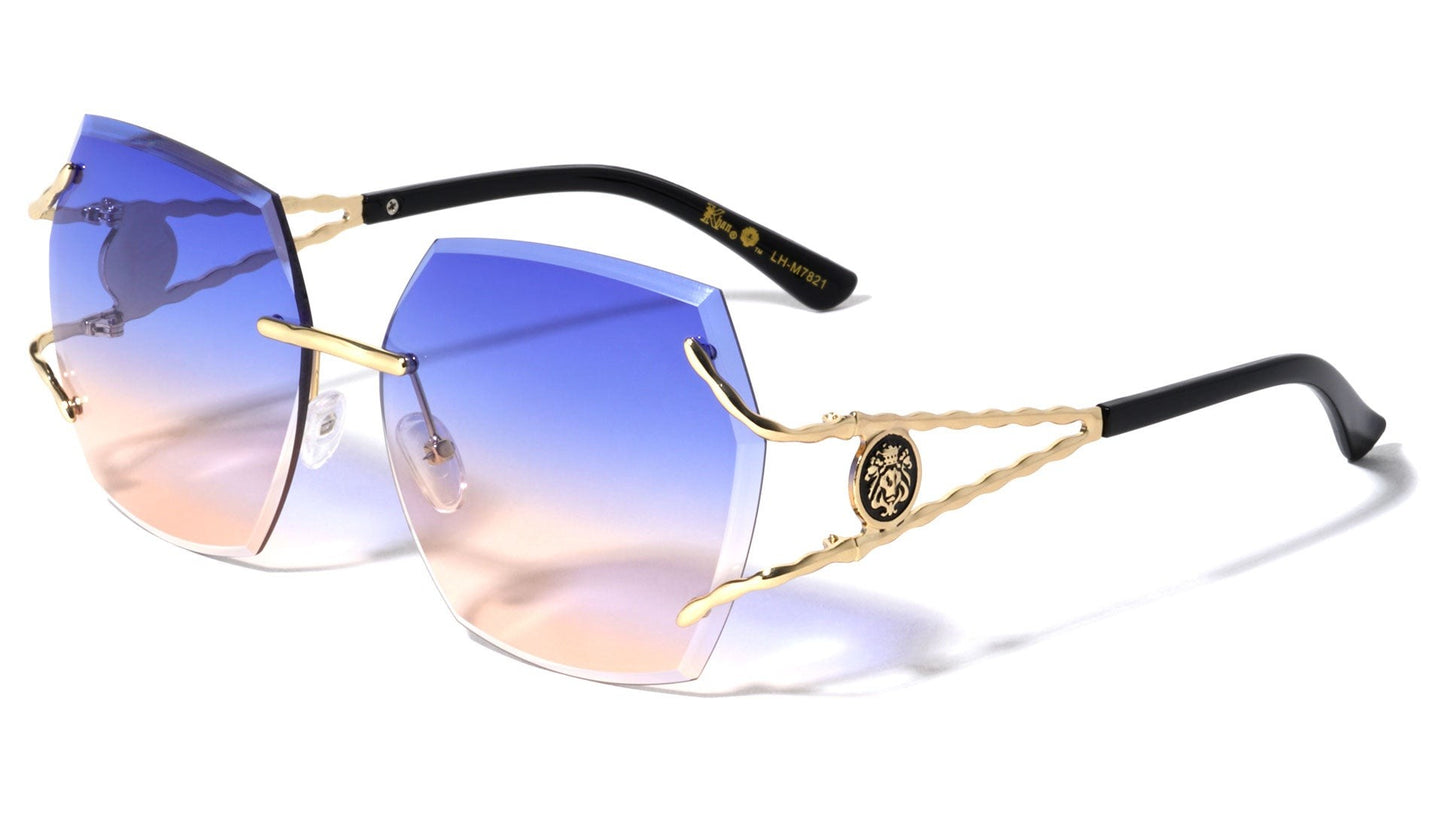 Lion Rimless Metallic Sunglasses lh-m7821