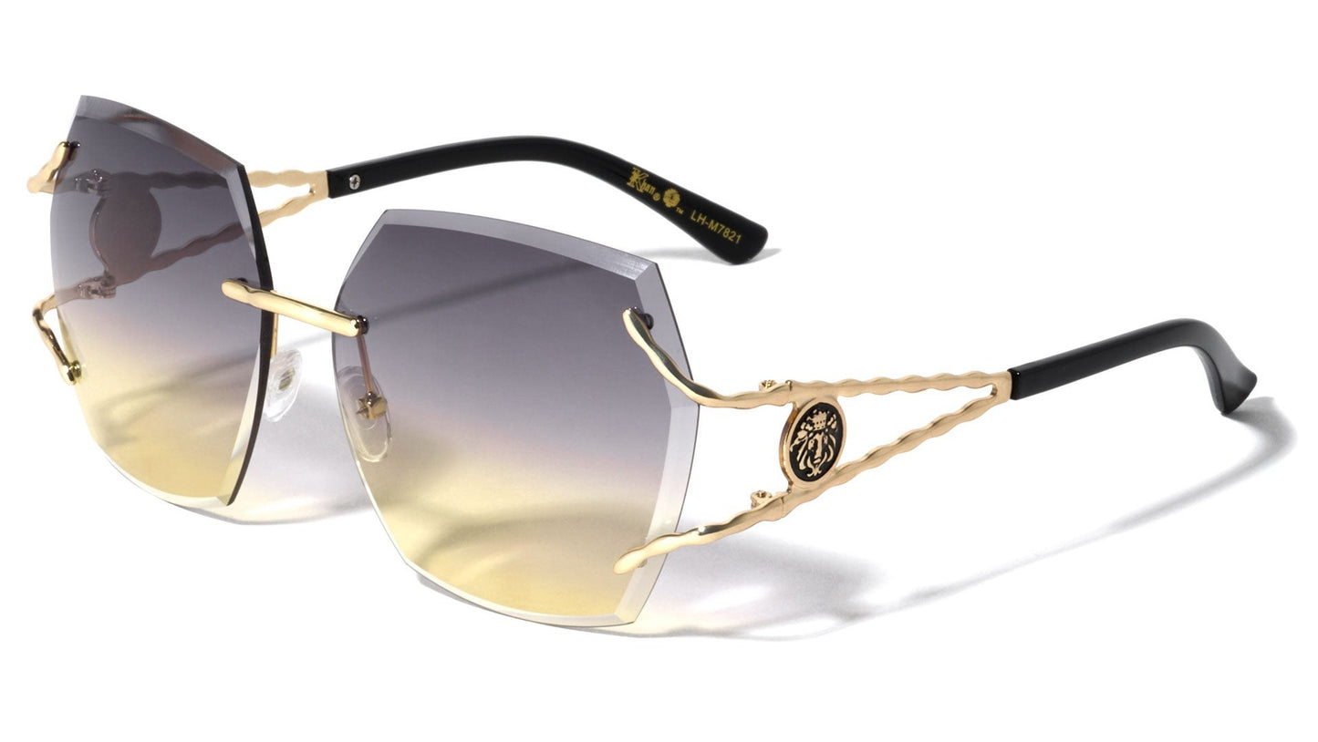 Lion Rimless Metallic Sunglasses lh-m7821