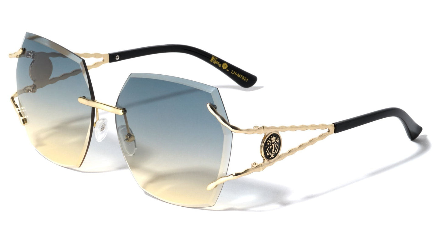 Lion Rimless Metallic Sunglasses lh-m7821