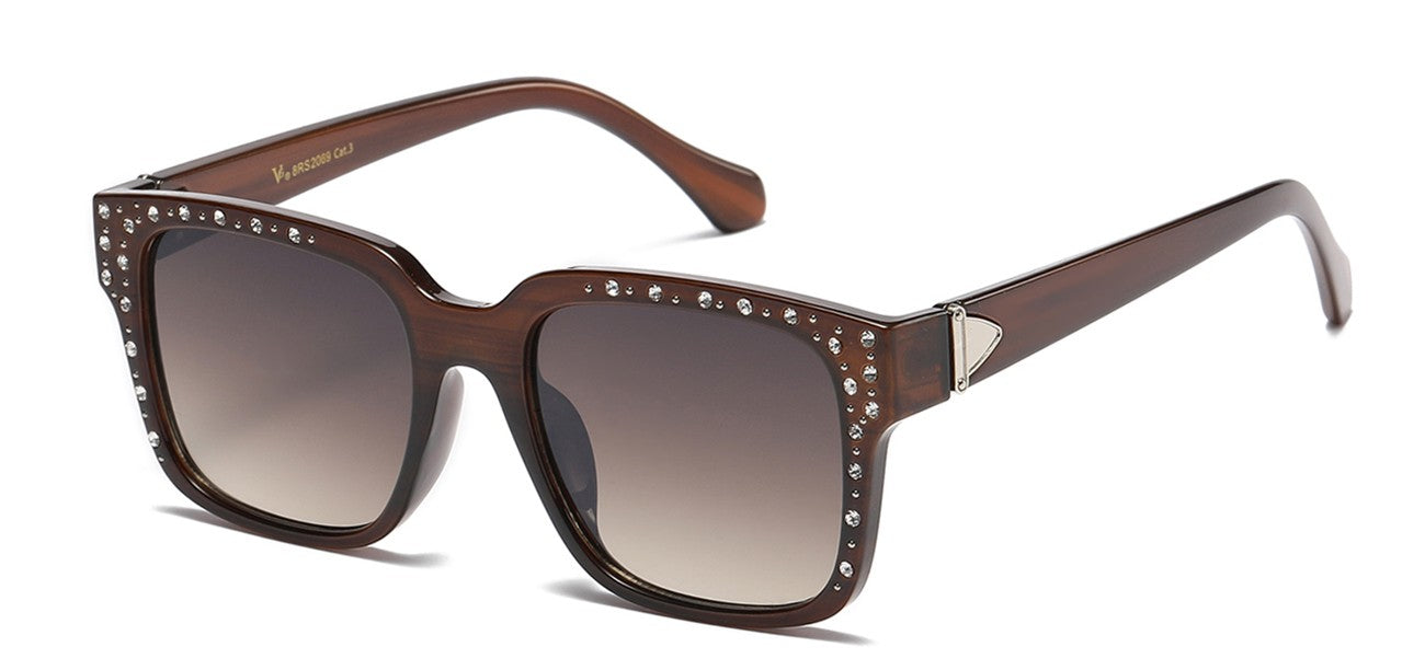 Rhinestone Square Frame Sunglasses rs2069