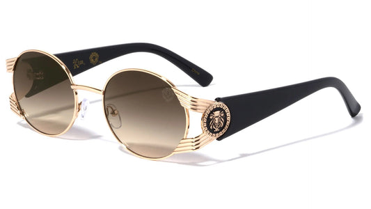 Lion Stripes Hinge Oval Sunglasses lh-m7832