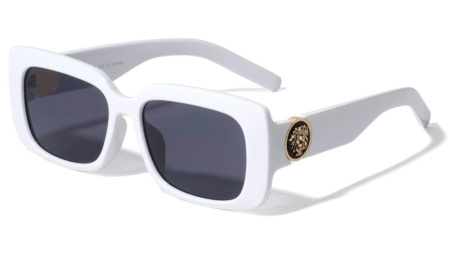 Lion Thick Rim Rectangle Sunglasses lh-p4039