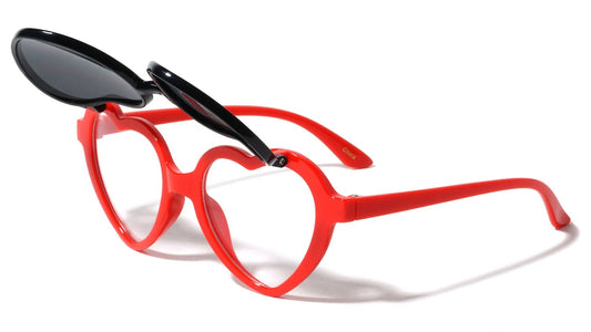 Kids Flip Up Heart Shaped Shades k830- flip
