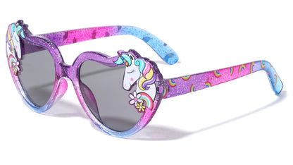 Kids Heart Unicorn Rainbow Sunglasses k898