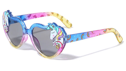 Kids Heart Unicorn Rainbow Sunglasses k898