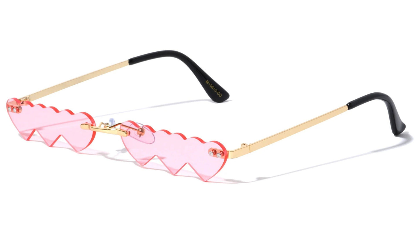 Triple Heart Rimless Sunglasses m10810-co