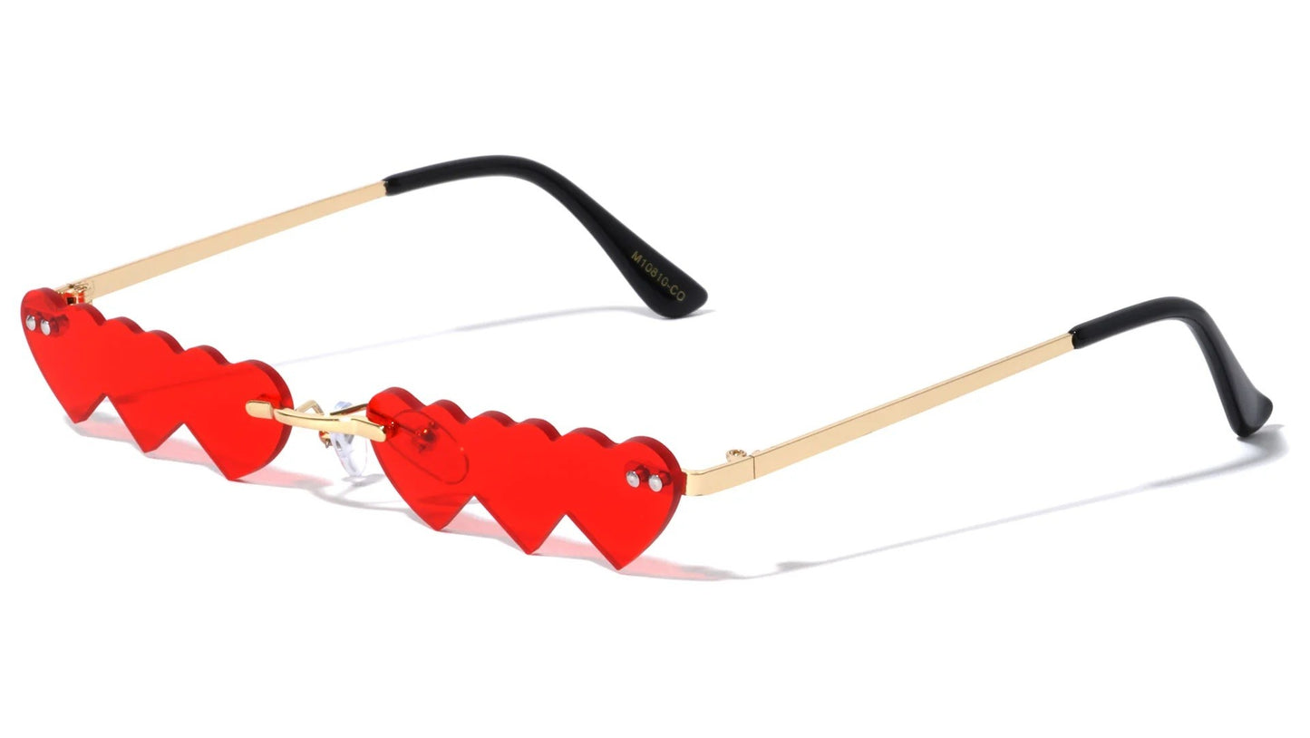 Triple Heart Rimless Sunglasses m10810-co