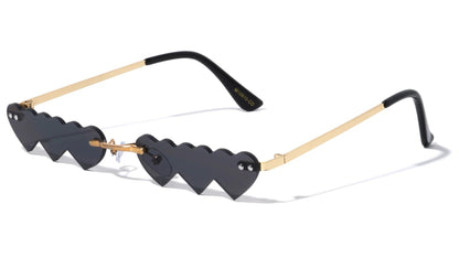 Triple Heart Rimless Sunglasses m10810-co