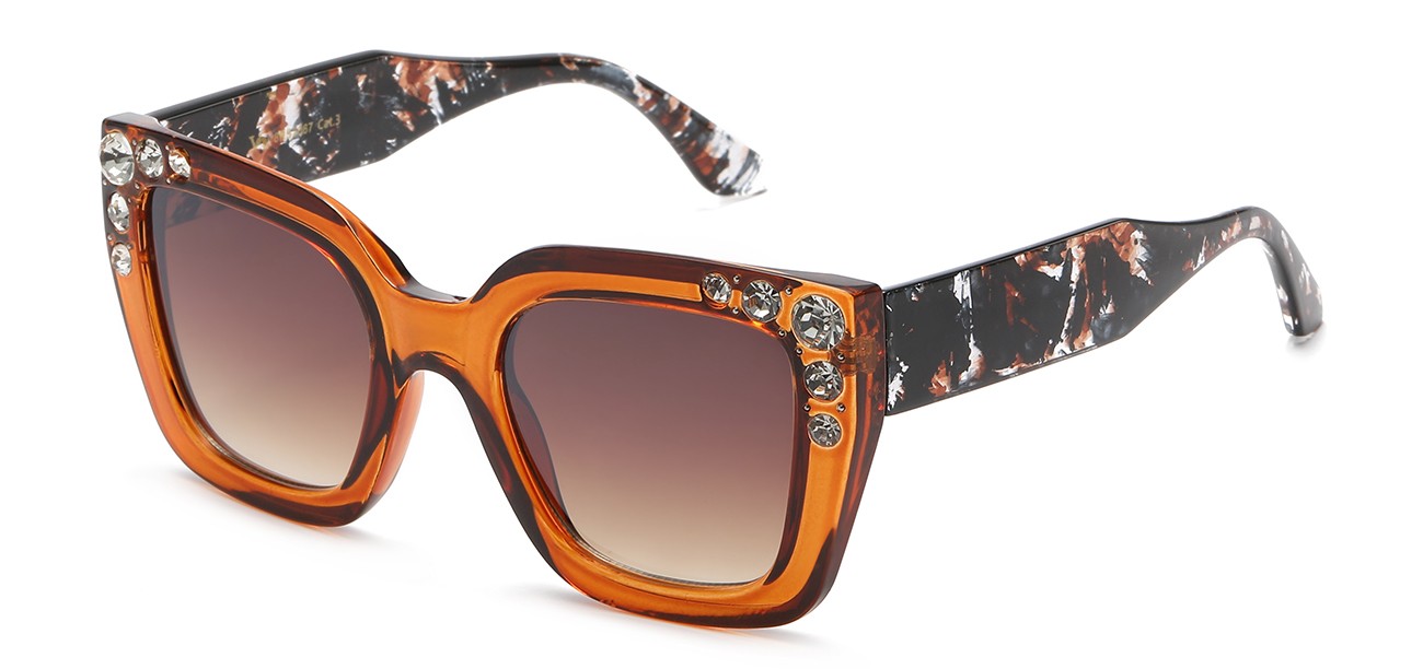 Rhinestone  Cateye Frame Sunglasses rs2067