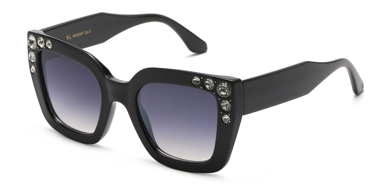 Rhinestone  Cateye Frame Sunglasses rs2067