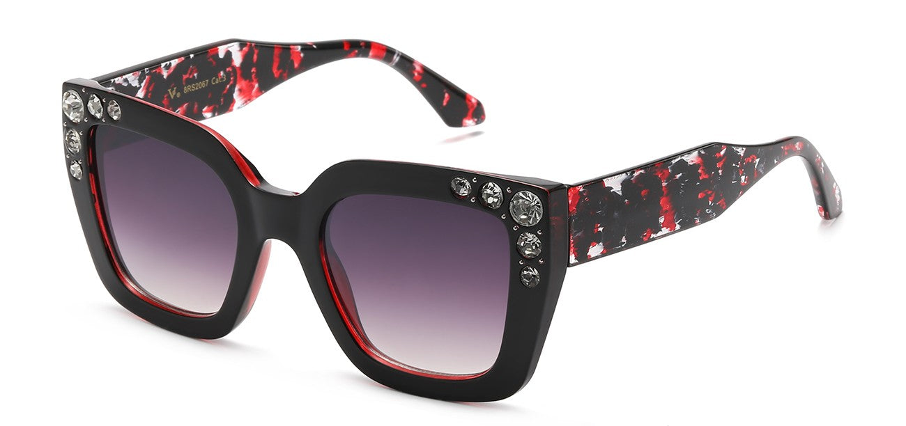 Rhinestone  Cateye Frame Sunglasses rs2067