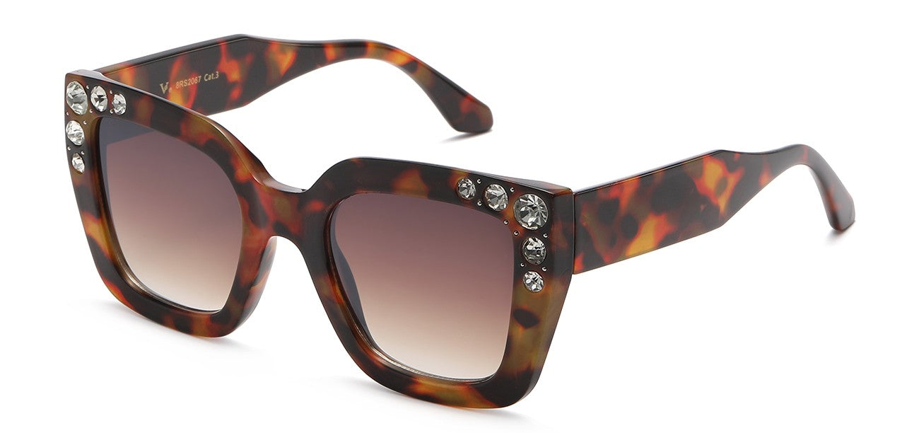 Rhinestone  Cateye Frame Sunglasses rs2067