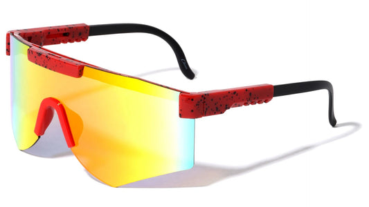 Ink Splatter Rimless Shield Sunglasses p30418