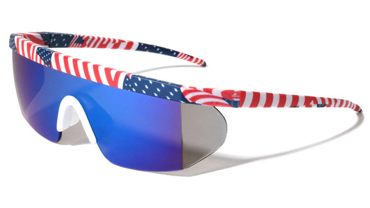 Rectangle Shield Sunglasses bp0209-flag