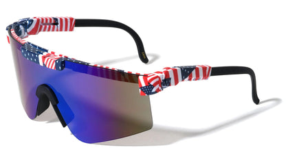 Color Mirror Shield Sunglasses bp0208-flag