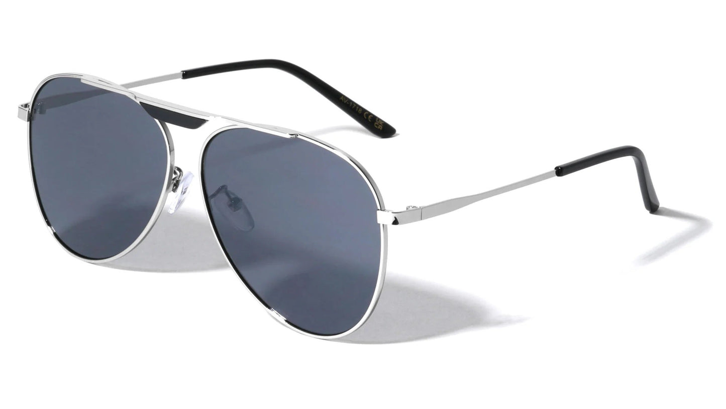 Bridgeless Top Bar Accent Aviators av-1718