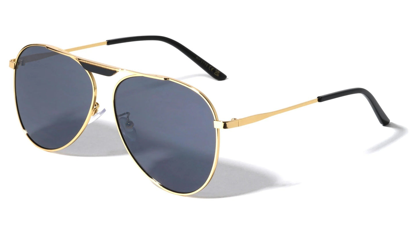 Bridgeless Top Bar Accent Aviators av-1718