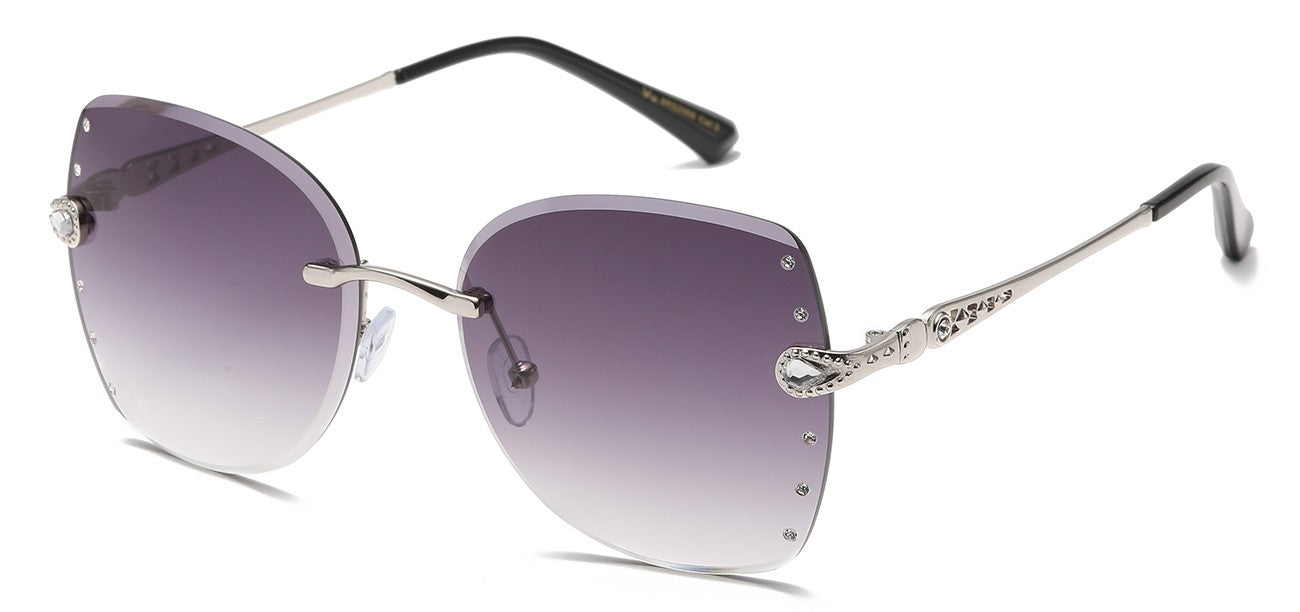 Rhinestone Rimless Frame Shades rs2068