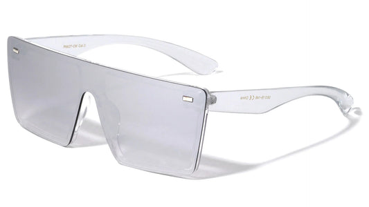 Flat Top Rimless Shield Sunglasses p6627-cm