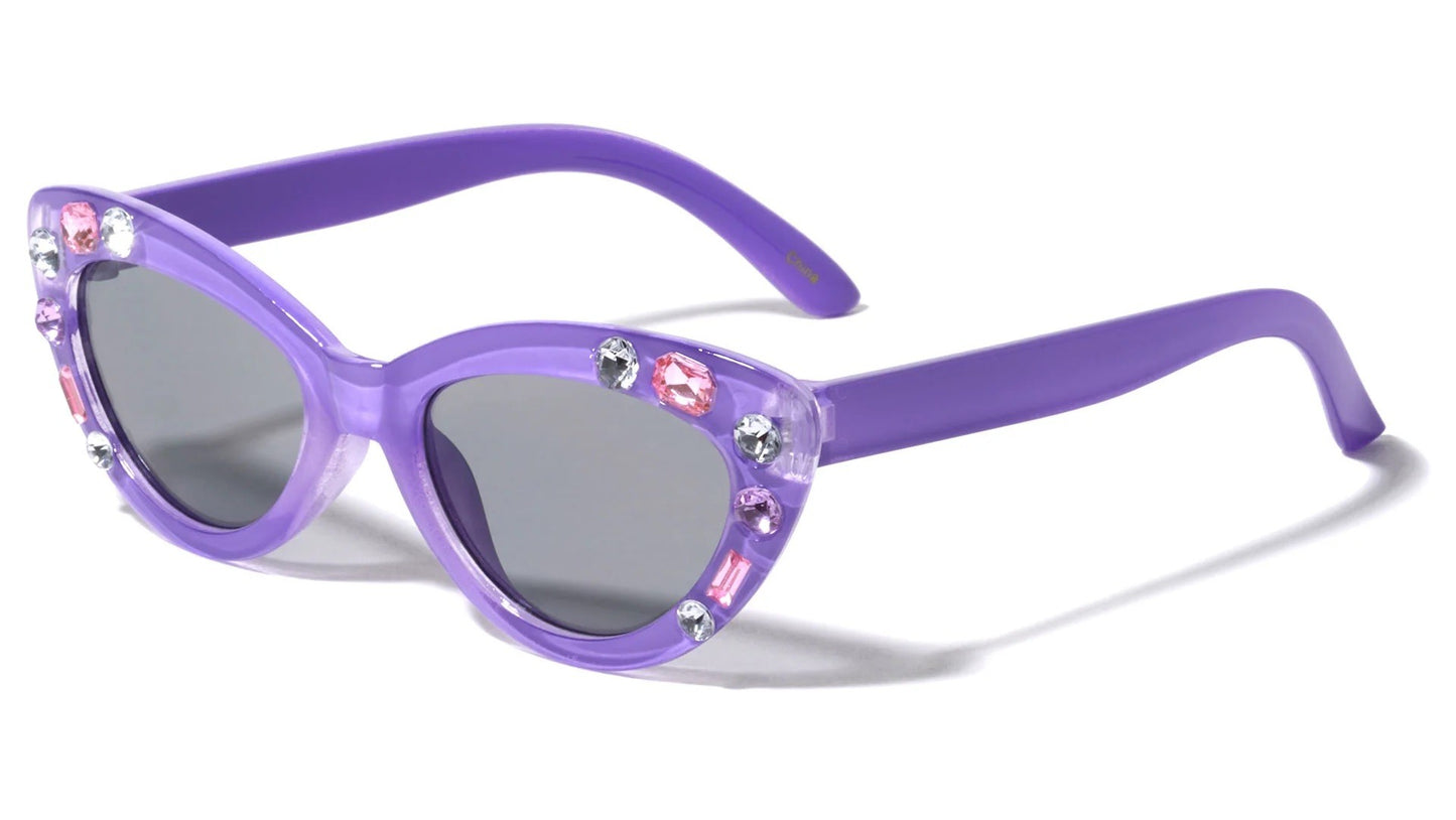 Kids Rhinestone Cat Eye Sunglasses k844