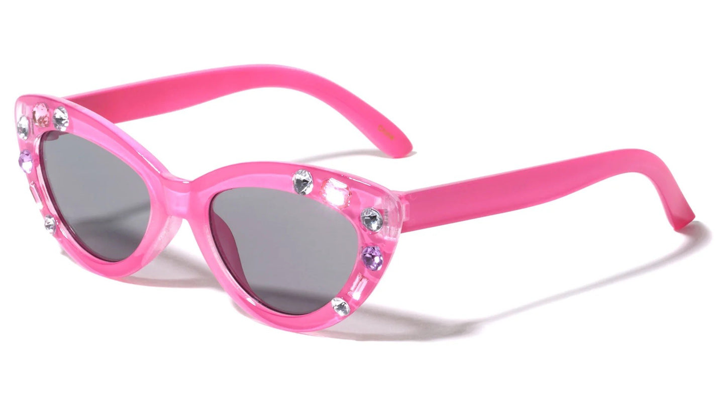 Kids Rhinestone Cat Eye Sunglasses k844