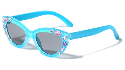 Kids Rhinestone Cat Eye Sunglasses k844