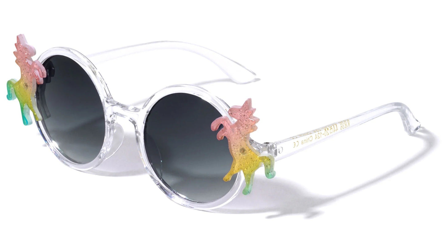 Kids Glitter Round Unicorn Sunglasses k836