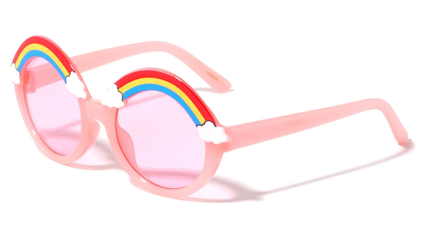 Kids Rainbow Clouds Round Sunglasses k887