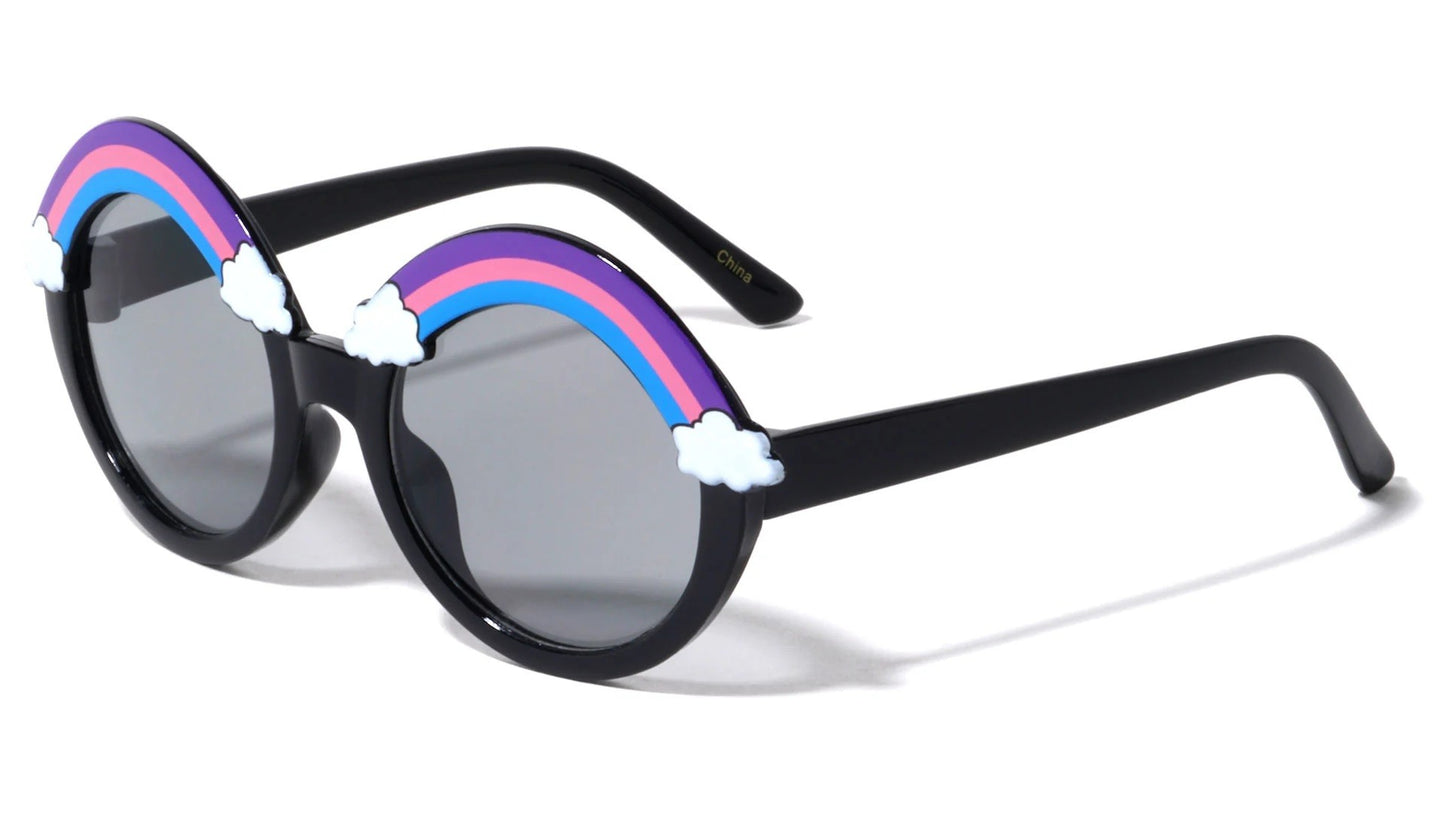 Kids Rainbow Clouds Round Sunglasses k887