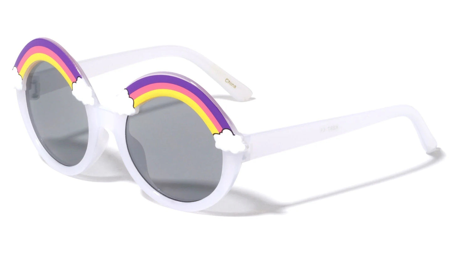 Kids Rainbow Clouds Round Sunglasses k887