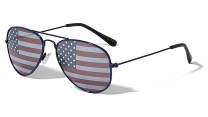 Kids American Flag Aviators Sunglasses k6941-flag