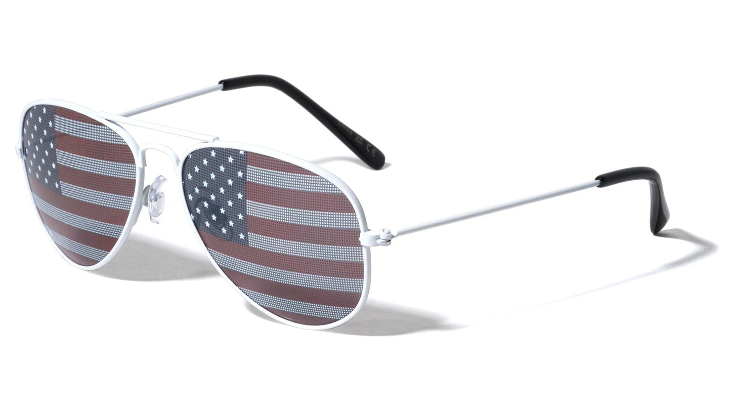 Kids American Flag Aviators Sunglasses k6941-flag